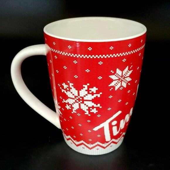 Tim Horton's Snowflake Sweater Mug 2015 Red & White Limited Edition Coffee Cup - Picture 8 of 12
